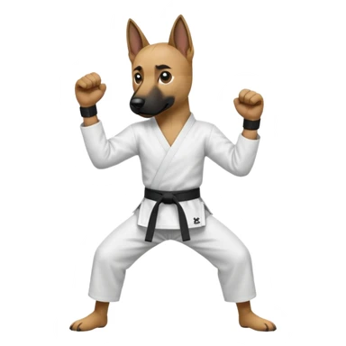Un malinois qui fait du karaté sticker
