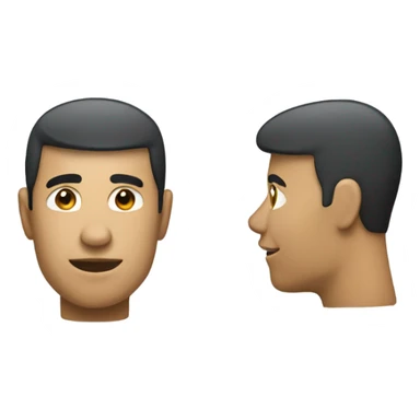 Emoji angled as a side profile looking at the side sticker