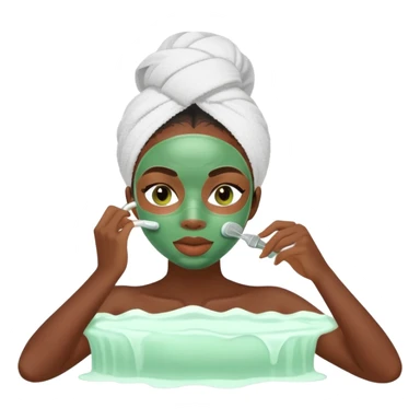 Black girl applying face mask skincare sticker