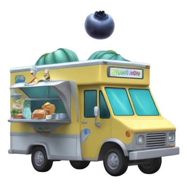 Rick and Morty’s ,space faring and Flying,Food truck selling blueberries baby food  sticker