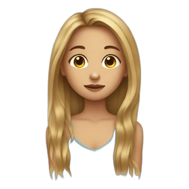 Girl that has a long hair and a acne skin  sticker