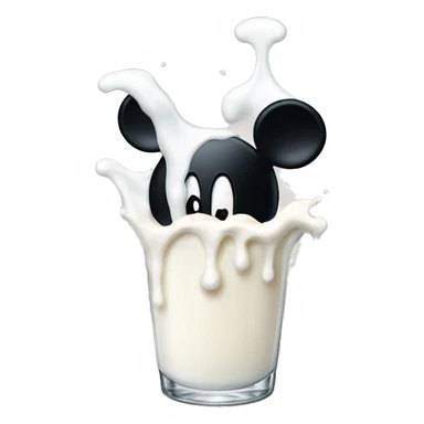 Mickey mouse dripping in milk sticker