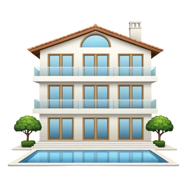 white 3 floor luxurious villa sticker