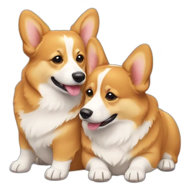 two corgis hugging sticker