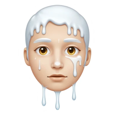 White liquid dripping from face  sticker