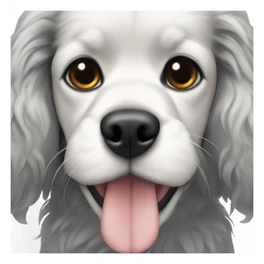 Small completely black king spaniel with black fur on his whole face and white fur on chest sticker