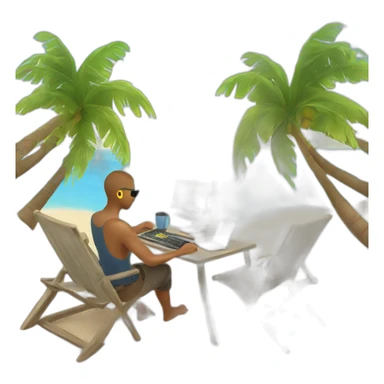 digital-nomad-working-at-beach sticker