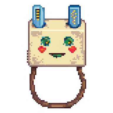 8 bit pixel art ethernet cable with RJ45 connector emoji sticker