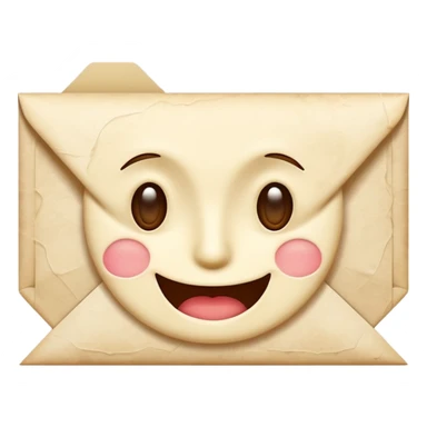 sealed envelope with a winking face representing gossip sticker