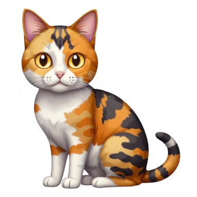 full body anxious looking colourful light patched calico tabby cat with hazel eyes sticker