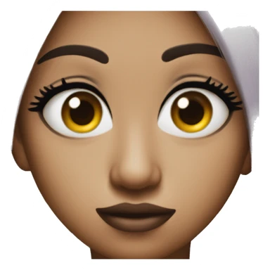 Side eye emoji with lashes and pretty eyes sticker