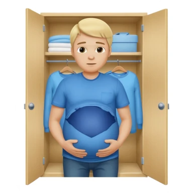 Pregnant blonde man in a closet make it a boy sticker