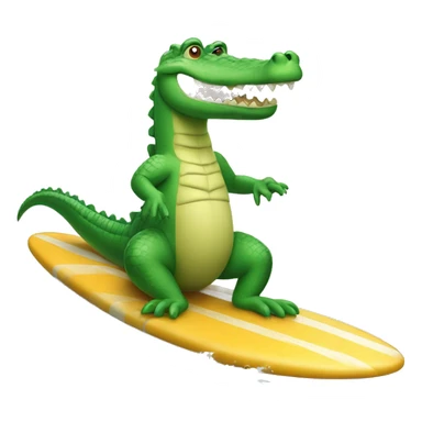 Crocodile on a surf board sticker