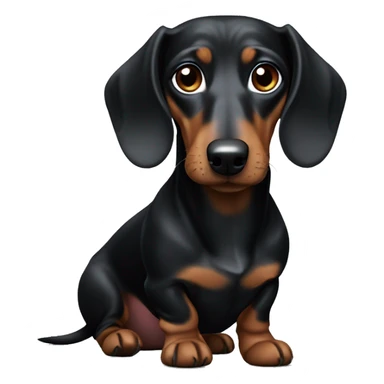 Black grey brown dachshund sticker