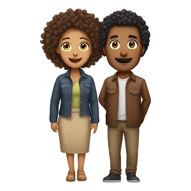 lightskin curlyhead mom and dad sticker