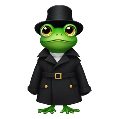 frog in a black trenchcoat sticker