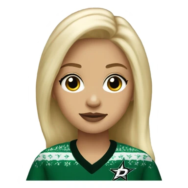 Blonde girl wearing Dallas Stars sweater sticker