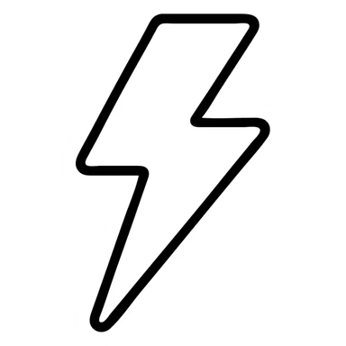 thunder icon with bold black outlines sticker