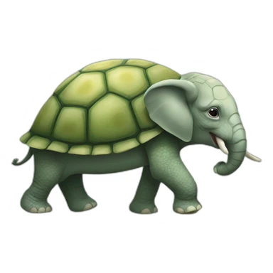 Tortue sur un éléphants sticker