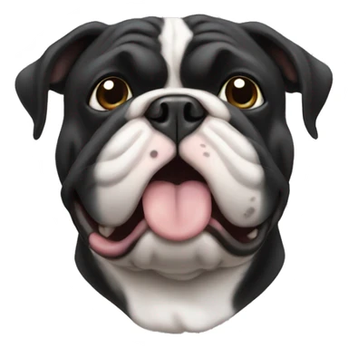 Black English bulldog sticker