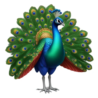 Peacock with Red colour feather  sticker