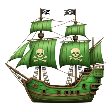 green pirate ships sticker