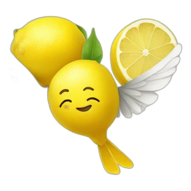 a lemon with wings sticker