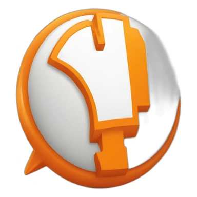 rounded location pin, orange sticker