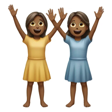 Two girls praising the Lord sticker