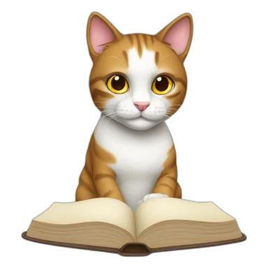 Studious cat sticker