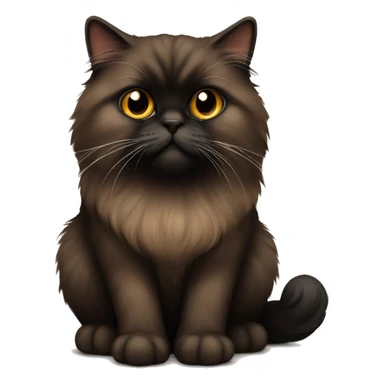 Brown and black persian cat sitting sticker
