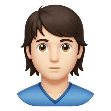 Brunette boy with mullet  sticker