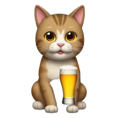 gato tomando cerveza  sticker
