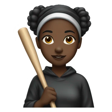 Black girl with a bat sticker