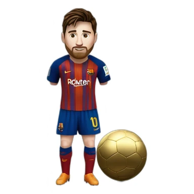 Lionel messi avec le ballon d'or sticker
