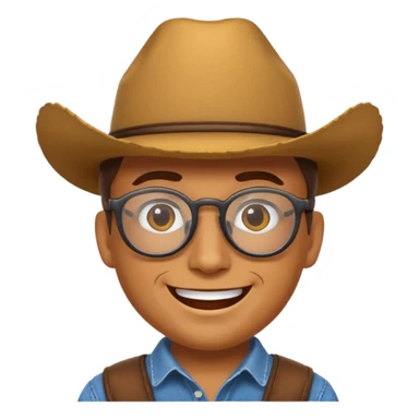 Cowboy emoji with glasses sticker