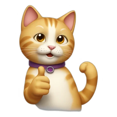 Cat with thumps up sign  sticker