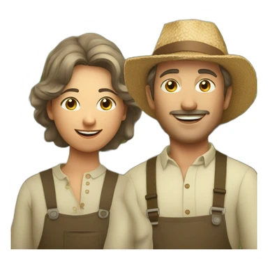 two winegrower friends in france sticker