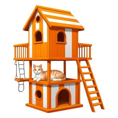cats relaxing in a vertical playhouse sticker
