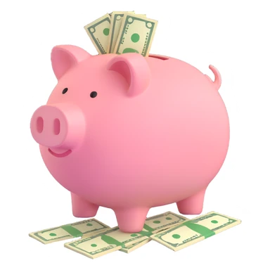 money in a piggy bank sticker