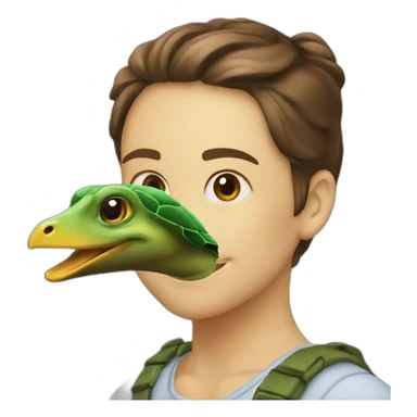 Tortue sur un canard sticker