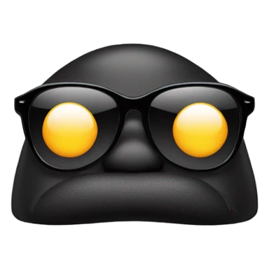 a large black man's foot with a face and sunglasses on it sticker