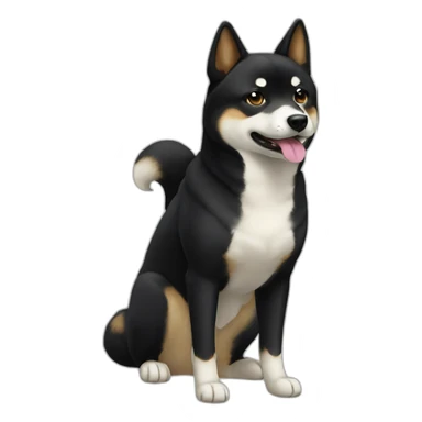 big-black-shibainu sticker