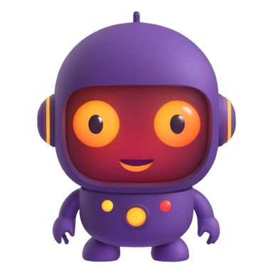 friendly AI chatbot emoji with digital look and glowing eyes sticker