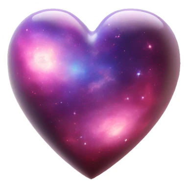 3d heart galaxy sticker