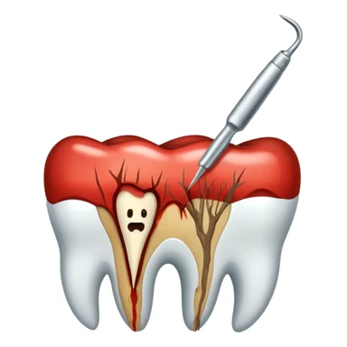 Tooth extracted holded by tweezer sticker