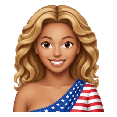 Beyonce with american flag sticker
