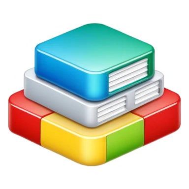 database 4 colors ios icon style sticker