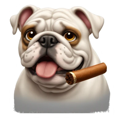 bulldog with a cigar sticker