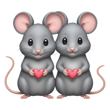This is perfect but can you make the mice grey mice and blushing instead or kissing each other sticker